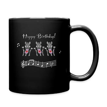 Bon anniversaire! Zèbres chantants - Mug uni - noir - Droite