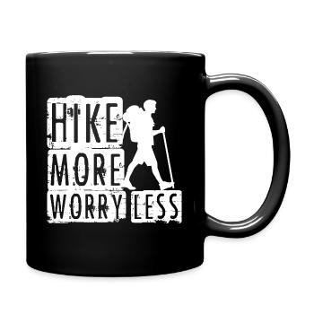 Hike more Worry less - Tasse einfarbig - Schwarz - Rechts