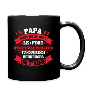 Cadeau pour Papa fête des pères 2023 Père et fille - Mug uni - noir - Droite