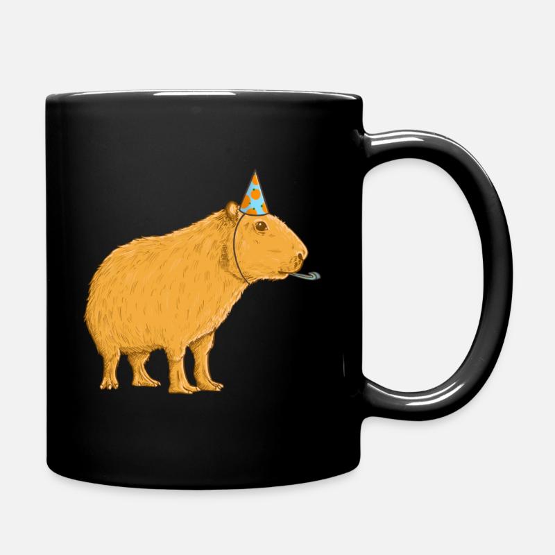 Capybara Geburtstag - Tasse einfarbig - Schwarz