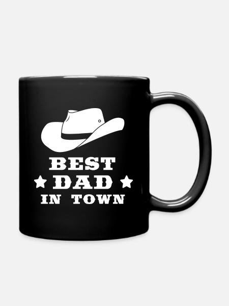 Best dad in town - Tasse einfarbig - Schwarz
