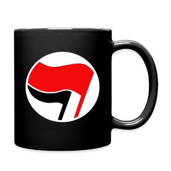 Antifa-Flaggen Logo - Tasse einfarbig - Schwarz - Rechts