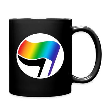 Antifa LGBT Logo - Tasse einfarbig - Schwarz - Rechts
