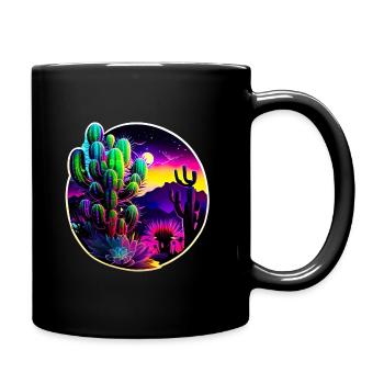 Cactus psychédélique sous le soleil du désert - Mug uni - noir - Droite