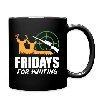 Fridays For Hunting - Tasse einfarbig - Schwarz - Rechts