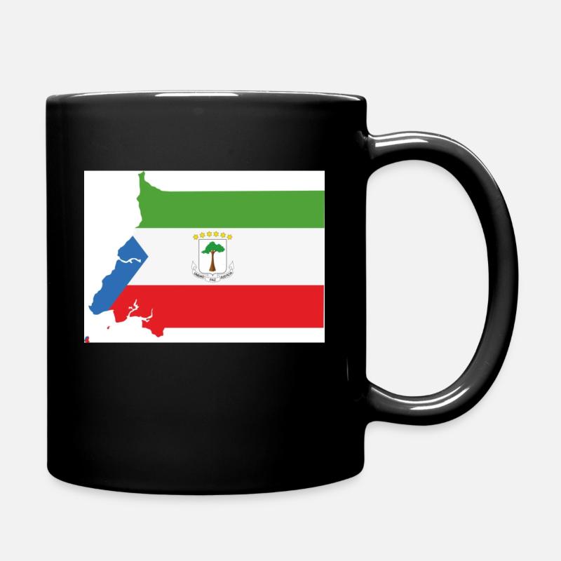 Flag of Equatorial Guinea, Map - Full Colour Mug - black