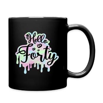 Célébrer 40ème Anniversaire Femme 40 Ans Tie Dye - Mug uni - noir - Droite