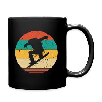 Snowboarding Vintage Retro | Snowboard Mountain - Full Colour Mug - black - Right