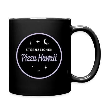 Sternzeichen Pizza Hawaii - Tasse einfarbig - Schwarz - Rechts