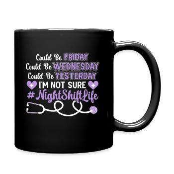 Infirmière de nuit Médecin soignant - Mug uni - noir - Droite