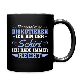 Schiedsrichter Spruch Männer Schiri - Tasse einfarbig - Schwarz - Rechts