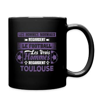 les vrais hommes regardent toulouse fans club foot - Mug uni - noir - Droite