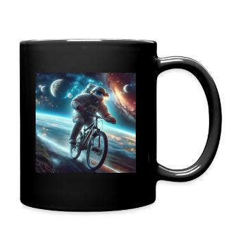 Astronaut Riding a Bike Through the Galaxy - Full Colour Mug - black - Right