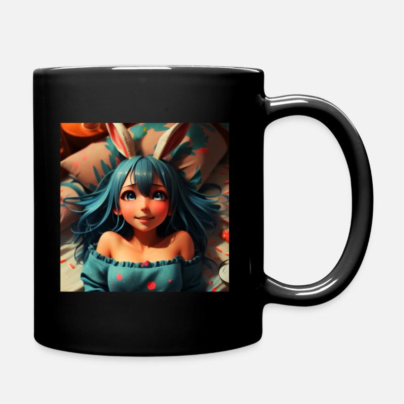 Dame lapin mignonne - Mug uni - noir