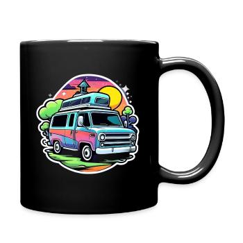 Camper Motorhome Camping - Full Colour Mug - black - Right