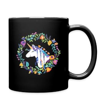 Fleurs de licorne - Mug uni - noir - Droite