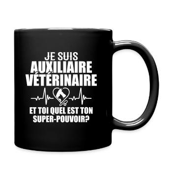 Tierarzthelfer Beruf Tier Hund Katze - Tasse einfarbig - Schwarz - Rechts