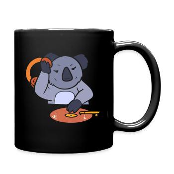 Koala DJ Disc Jockey - Tasse einfarbig - Schwarz - Rechts
