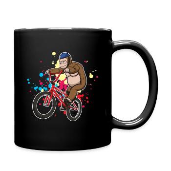 Gorilla BMX Biker Fahrradfahrer - Tasse einfarbig - Schwarz - Rechts