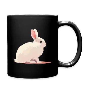 Lapin blanc minimaliste – motif animalier intemporel - Mug uni - noir - Droite