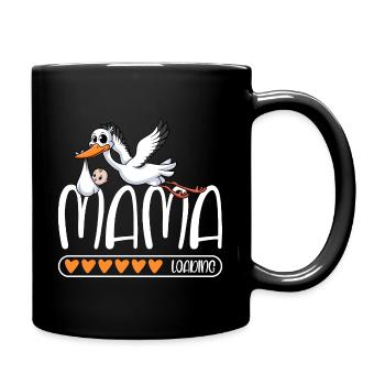 Mama loading - Tasse einfarbig - Schwarz - Rechts