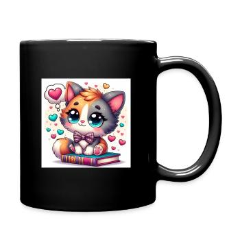 Fantasy-Kätzchen - Tasse einfarbig - Schwarz - Rechts