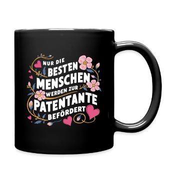 Werdende Patentante - Tasse einfarbig - Schwarz - Rechts