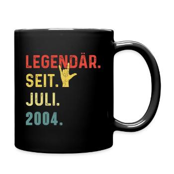 20th Birthday Man Woman Legendary Since July 2004 - Tasse einfarbig - Schwarz - Rechts