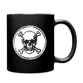 Pirate crâne et os - Mug uni - noir - Droite