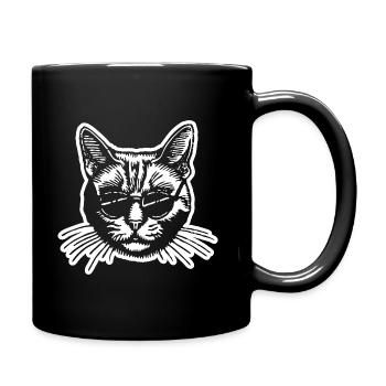 Cat Cats Cat Lady Cat Lover Cat Face - Full Colour Mug - black - Right