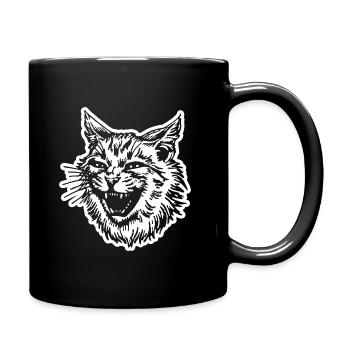Cat Cats Cat Lady Cat Lover Cat Face - Full Colour Mug - black - Right