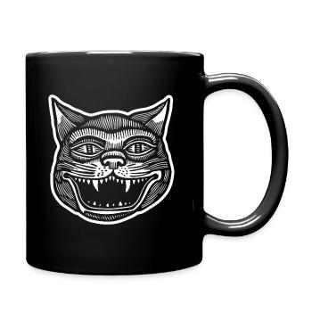 Cat Cats Cat Lady Cat Lover Cat Face - Full Colour Mug - black - Right