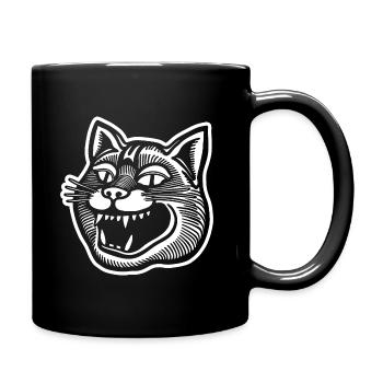Cat Cats Cat Lady Cat Lover Cat Face - Full Colour Mug - black - Right