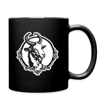 Steinbock Ziege - Tasse einfarbig - Schwarz - Rechts