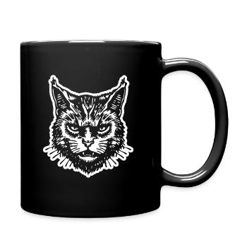 Cat Cats Cat Lady Cat Lover Cat Face - Full Colour Mug - black - Right