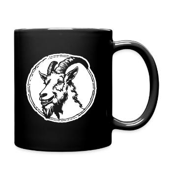 Ziege Steinbock Ziegenbock - Tasse einfarbig - Schwarz - Rechts