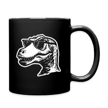 Dino Dinosaurier - Tasse einfarbig - Schwarz - Rechts