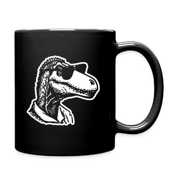 Dino Dinosaurier - Tasse einfarbig - Schwarz - Rechts