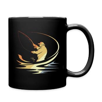 Fishing Sketch Retro - Full Colour Mug - black - Right
