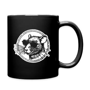 Maus Ratte - Tasse einfarbig - Schwarz - Rechts