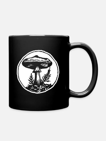 Pilz Pilzsammler - Tasse einfarbig - Schwarz