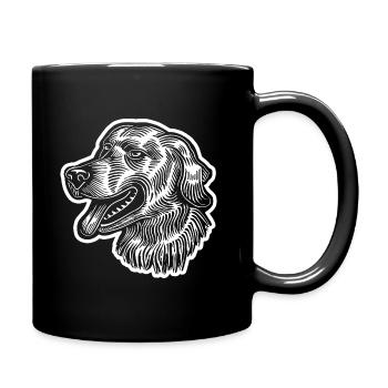 Golden Retriever Hund - Tasse einfarbig - Schwarz - Rechts