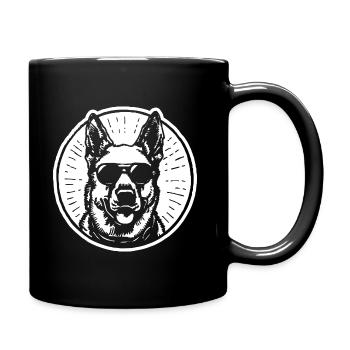Tête de chien de berger allemand - Mug uni - noir - Droite
