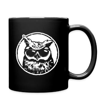 Eule - Tasse einfarbig - Schwarz - Rechts