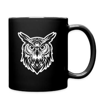 Eule - Tasse einfarbig - Schwarz - Rechts