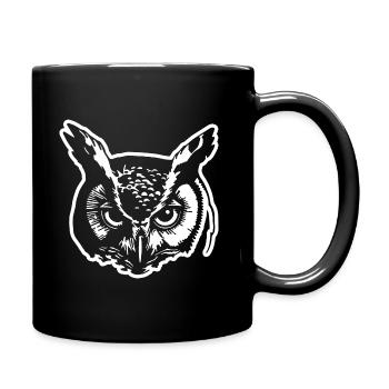 Eule - Tasse einfarbig - Schwarz - Rechts