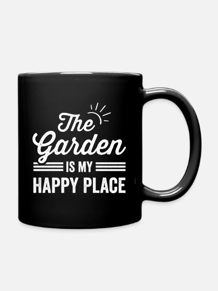 The Garden Is my Happy Place The Garden Lover - Full Colour Mug - black