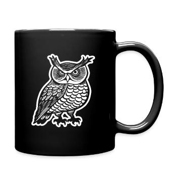 Owl Owls Bird - Full Colour Mug - black - Right