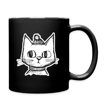 Cat Cats Cat Face - Full Colour Mug - black - Right
