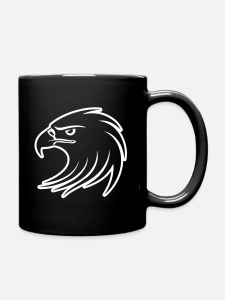 Adler Adlerkopf - Tasse einfarbig - Schwarz